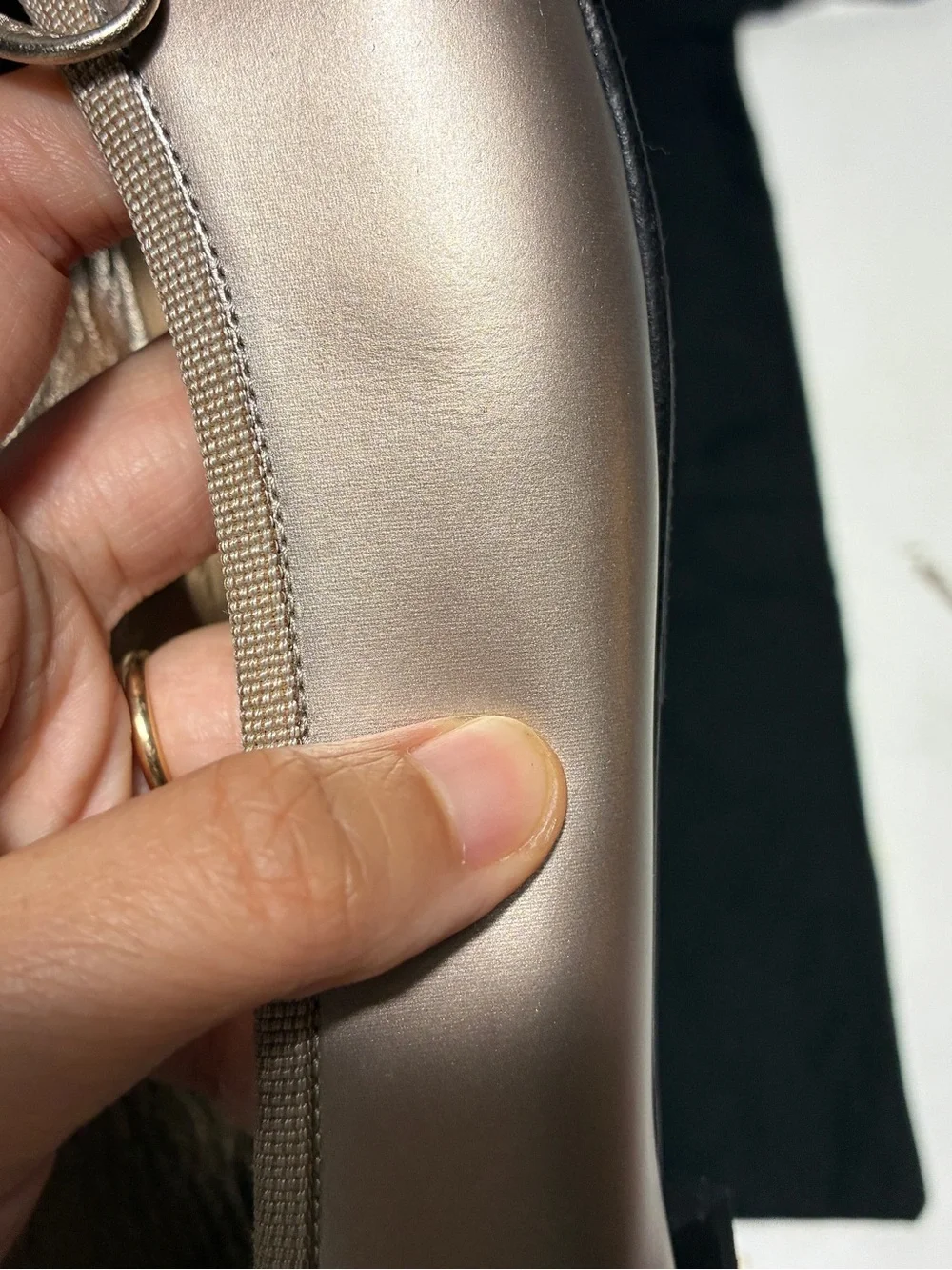 Chanel Two-Tone Ballet Flats in champagne gold and Black